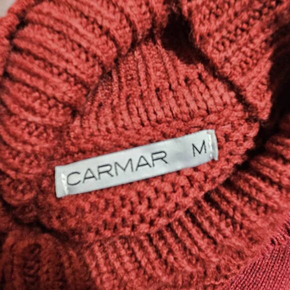 Red Oversized Turtleneck Sweater Size Medium - Picture 3 of 5